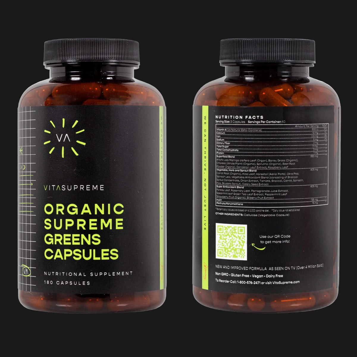 Organic Supreme Greens with MSM Capsules™ — 6-Pack