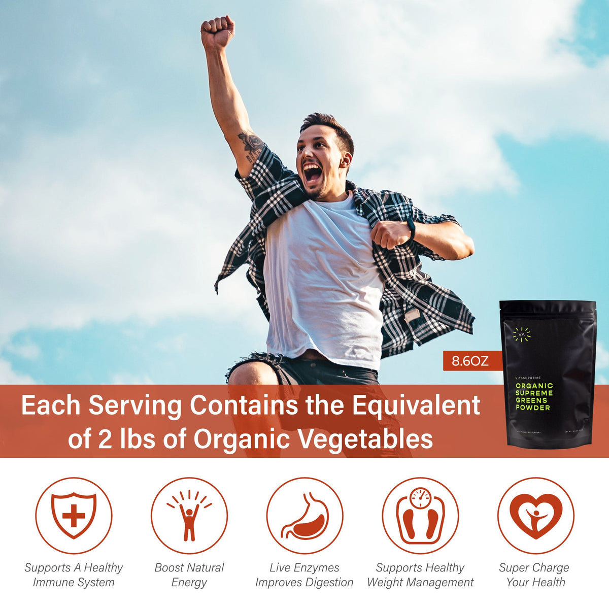 Organic Supreme Greens with MSM Powder™ — 6-Pack