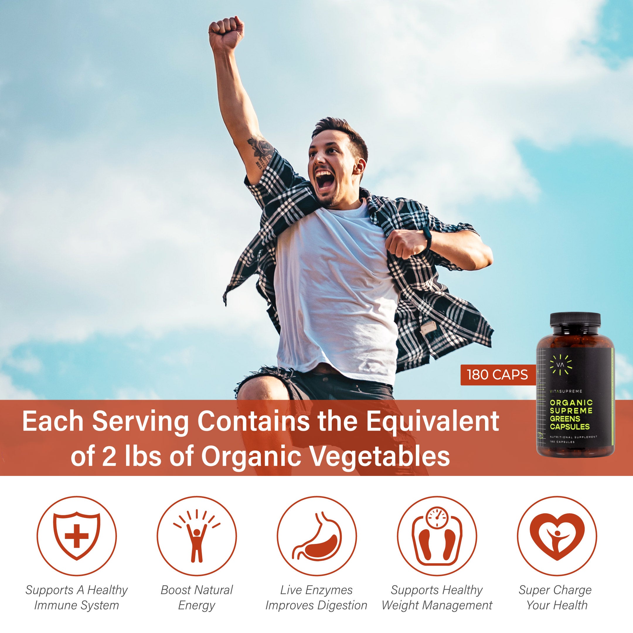 Organic Supreme Greens with MSM Capsules™ — 2-Pack