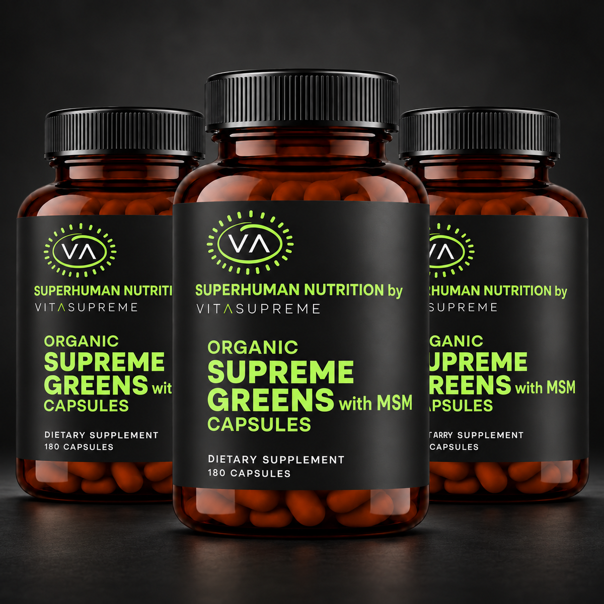 Organic Supreme Greens with MSM Capsules 3-Pack
