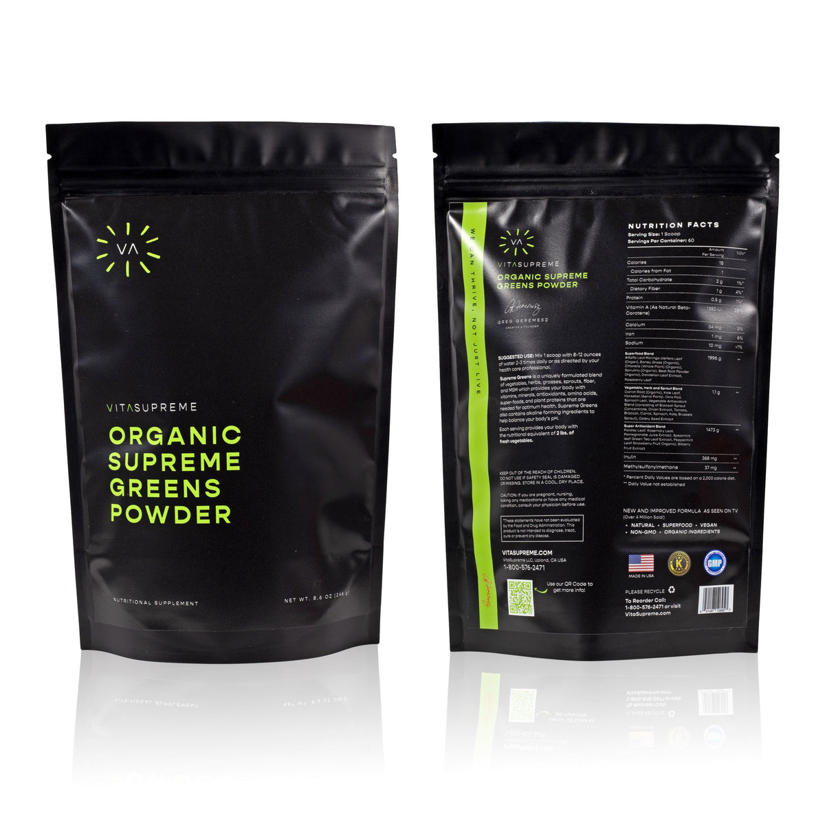 Organic Supreme Greens with MSM Powder™ — 3-Pack