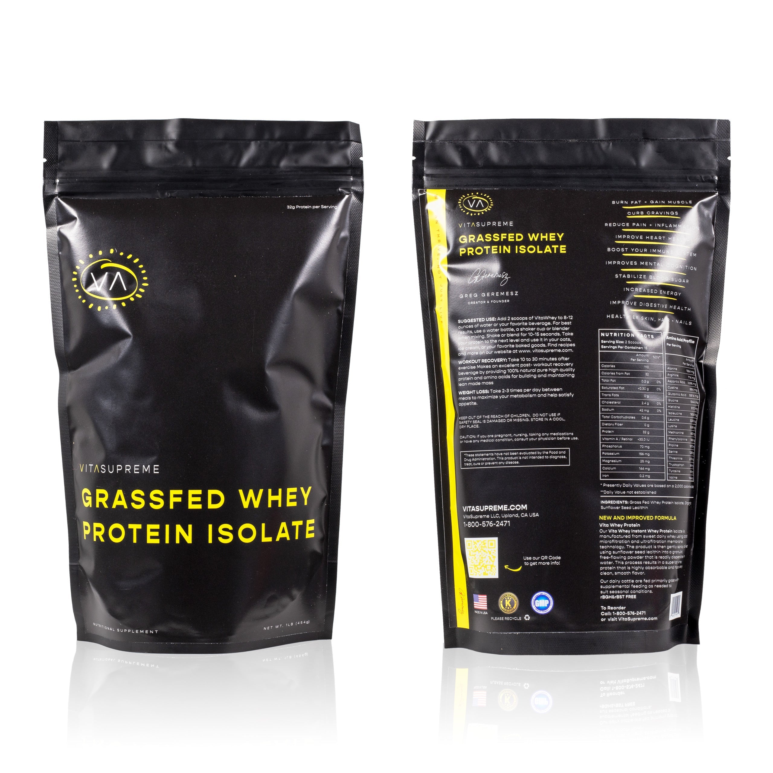 Organic Grass-Fed Whey Protein Isolate (Unflavored) — 3-Pack