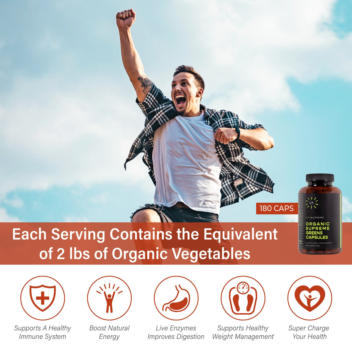 Organic Supreme Greens with MSM Capsules™ — 6-Pack