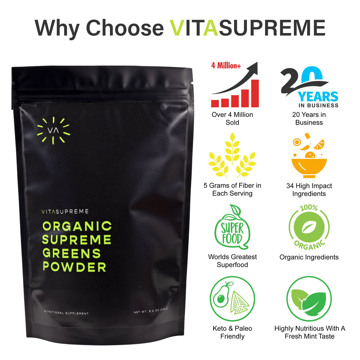Organic Supreme Greens with MSM Powder™ — 2-Pack