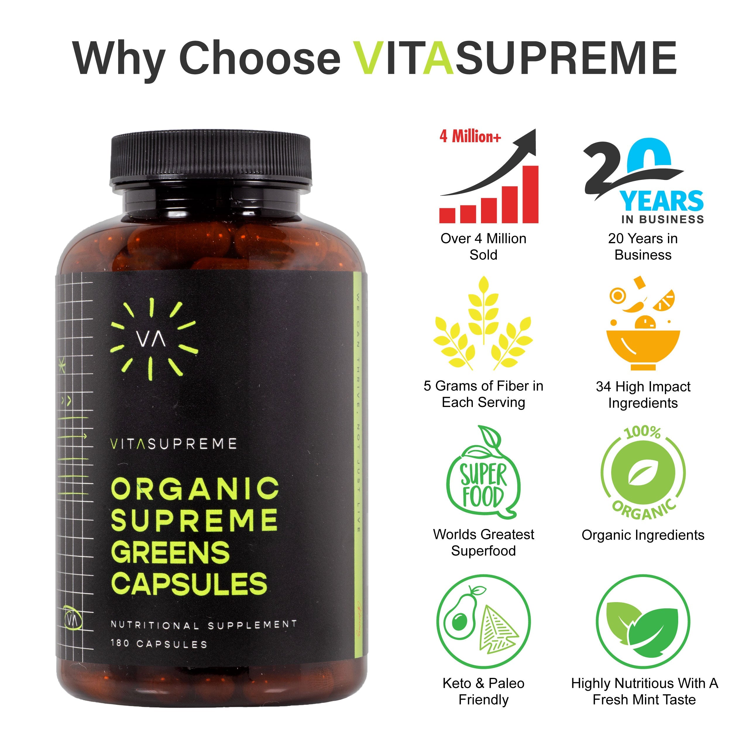 Organic Supreme Greens with MSM Capsules™ — 2-Pack