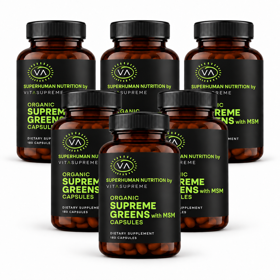 Organic Supreme Greens with MSM Capsules 6-Pack