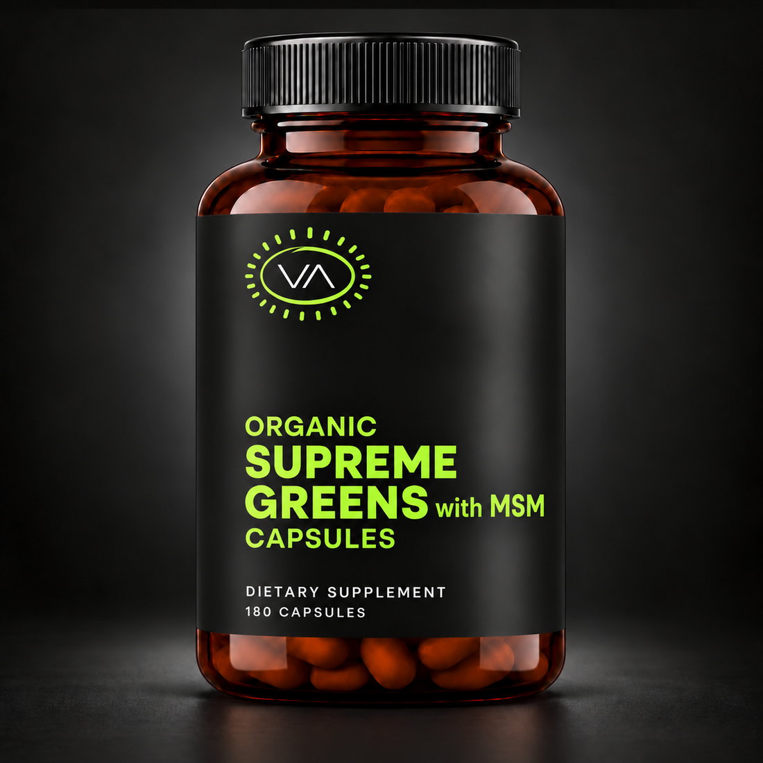 Organic Supreme Greens with MSM Capsules bottle