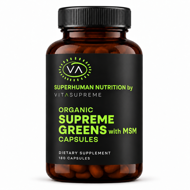 Organic Supreme Greens with MSM Capsules bottle