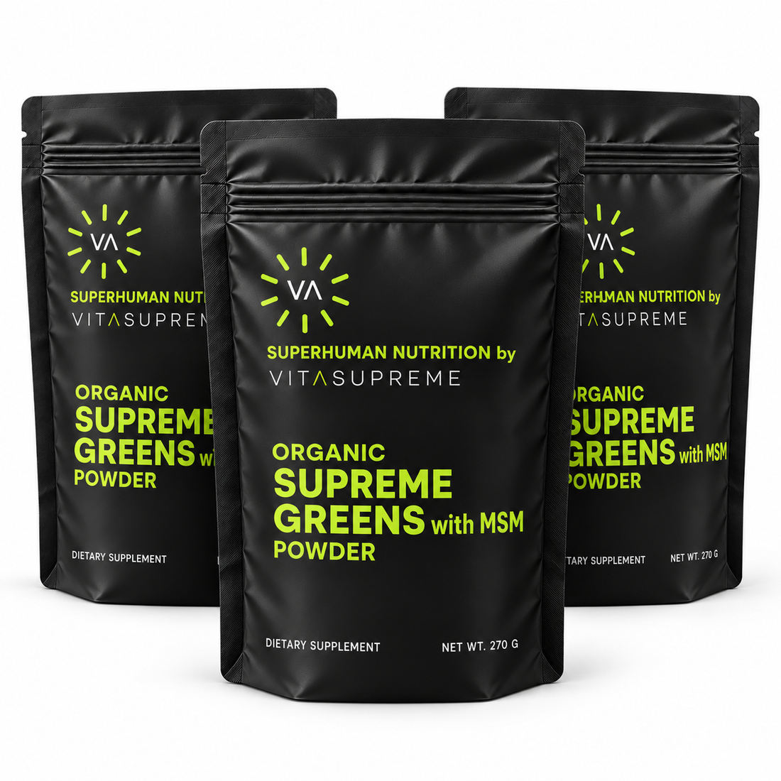 Organic Supreme Greens with MSM Powder 3-Pack