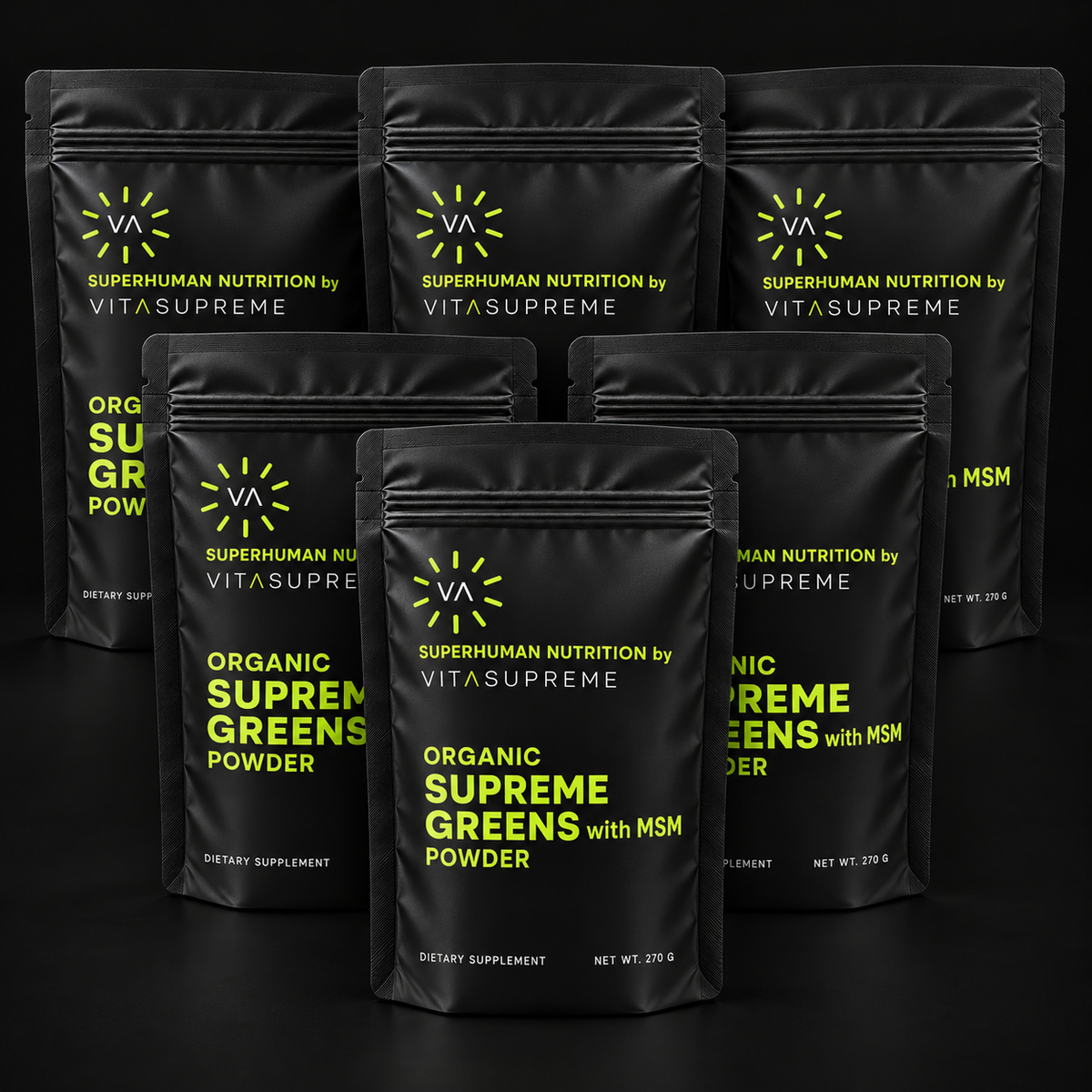 Organic Supreme Greens with MSM Powder 6-Pack